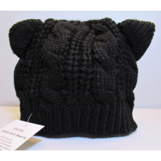 Cat Ear Cable Knit Beanie
