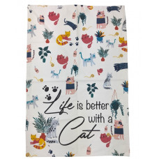 Life is Better with a Cat Tea Towel