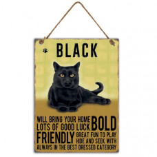 Black Cat Metal Wall Hanging