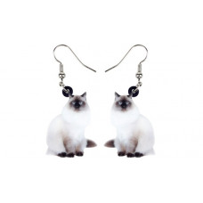 Birman Cat Acrylic Earrings
