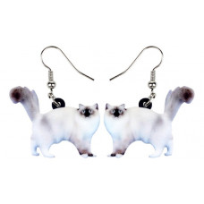 Birman Ragdoll Cat Acrylic Earrings