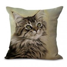 Longhaired Tabby Cat Cushion